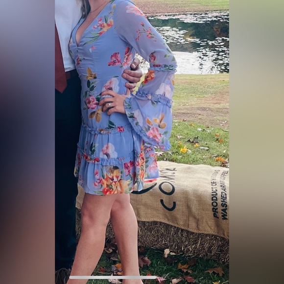 Lulus Lavender Floral Print Long Sleeve Mini Dress - Picture 3 of 3